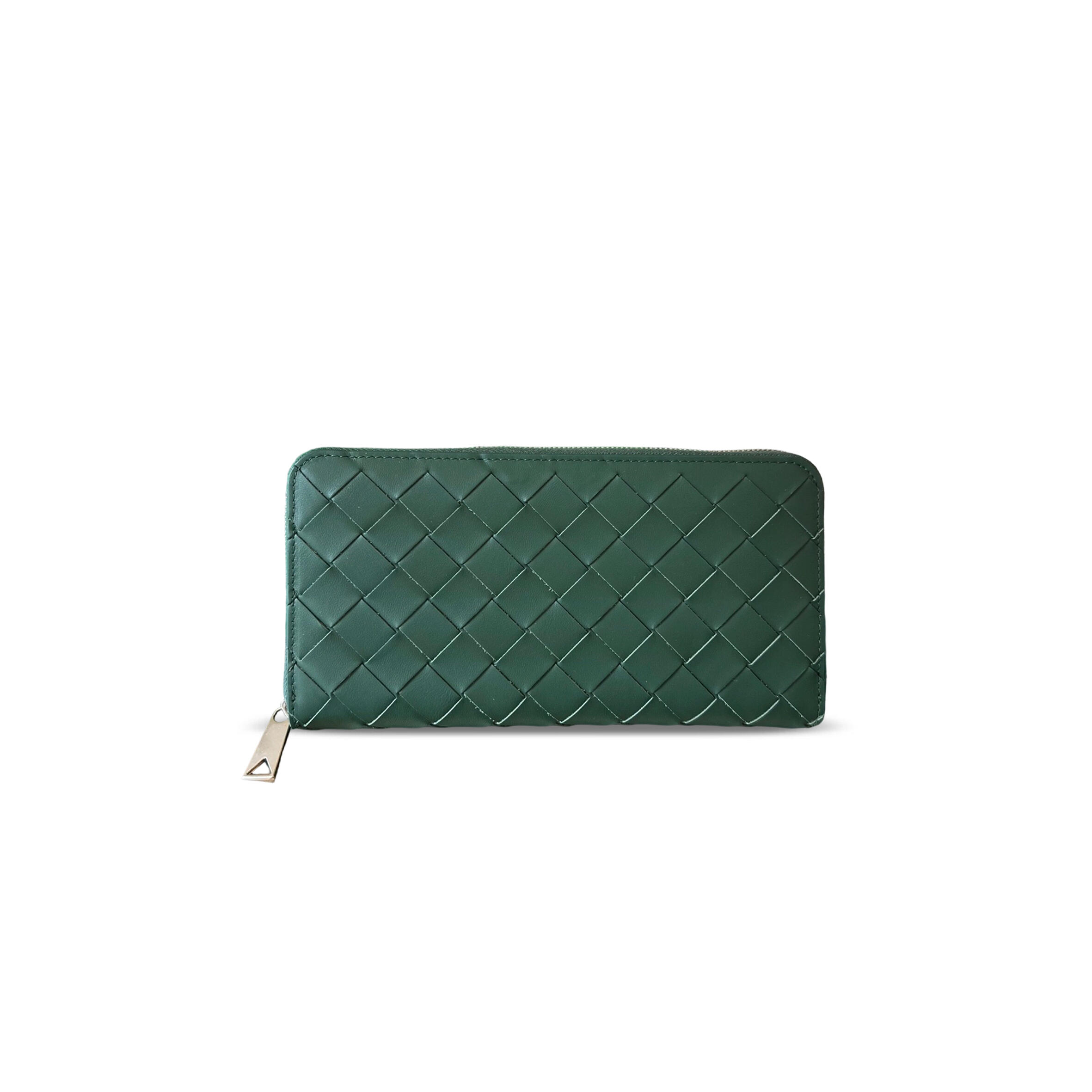 BOTTEGA VENETA INTRECCIATO ZIP-AROUND WALLET SAUGE RAINTREE 593217 (19*10*2cm)